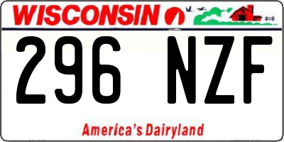 WI license plate 296NZF