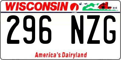 WI license plate 296NZG