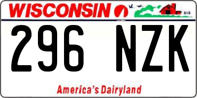 WI license plate 296NZK