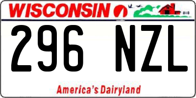 WI license plate 296NZL