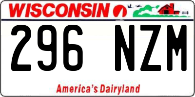 WI license plate 296NZM