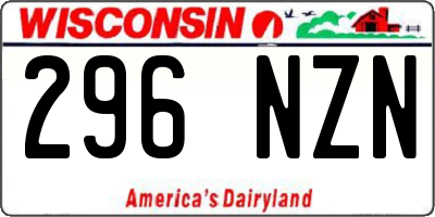 WI license plate 296NZN
