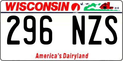 WI license plate 296NZS