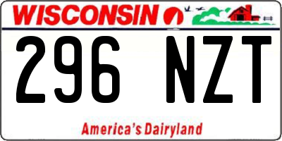WI license plate 296NZT