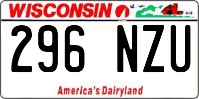 WI license plate 296NZU