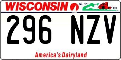 WI license plate 296NZV