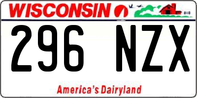 WI license plate 296NZX