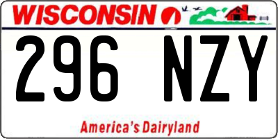 WI license plate 296NZY