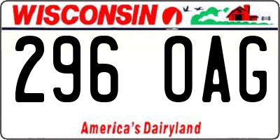 WI license plate 296OAG