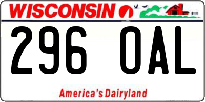 WI license plate 296OAL