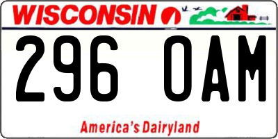 WI license plate 296OAM