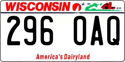 WI license plate 296OAQ