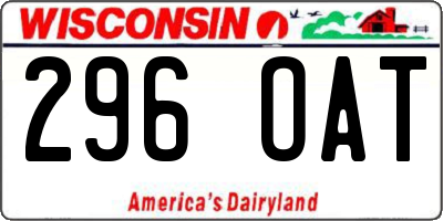 WI license plate 296OAT