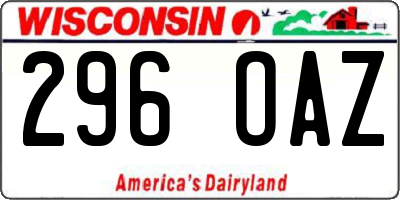 WI license plate 296OAZ