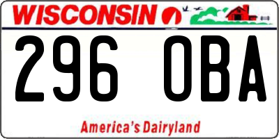 WI license plate 296OBA