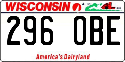 WI license plate 296OBE