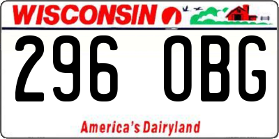 WI license plate 296OBG