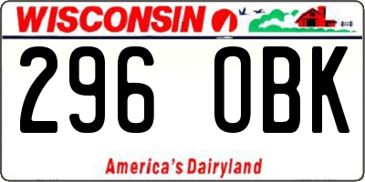 WI license plate 296OBK