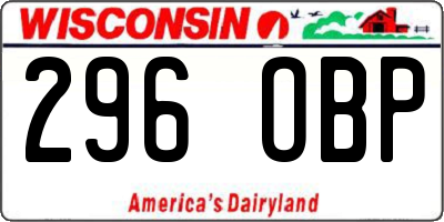 WI license plate 296OBP