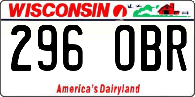 WI license plate 296OBR