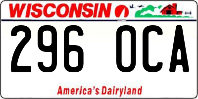 WI license plate 296OCA