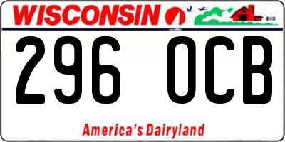 WI license plate 296OCB