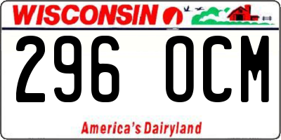 WI license plate 296OCM