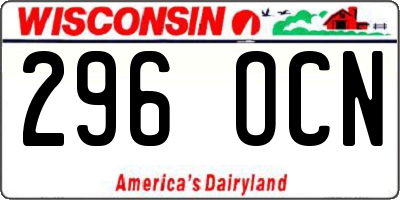 WI license plate 296OCN