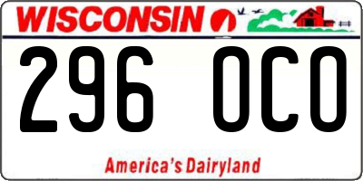 WI license plate 296OCO