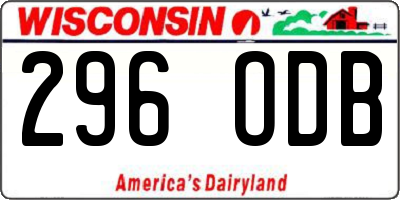 WI license plate 296ODB