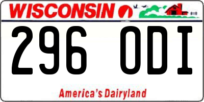 WI license plate 296ODI