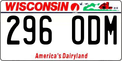 WI license plate 296ODM