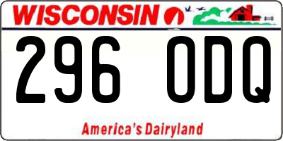 WI license plate 296ODQ