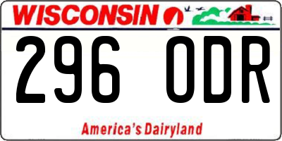 WI license plate 296ODR