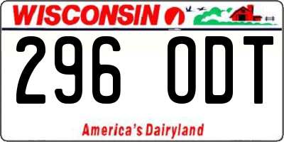 WI license plate 296ODT