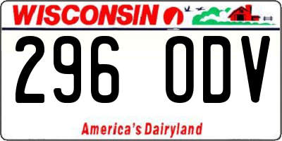 WI license plate 296ODV