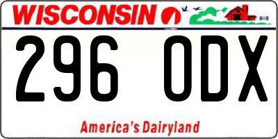 WI license plate 296ODX