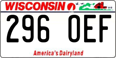 WI license plate 296OEF