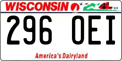 WI license plate 296OEI