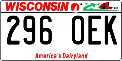 WI license plate 296OEK