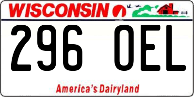 WI license plate 296OEL