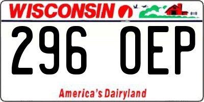 WI license plate 296OEP