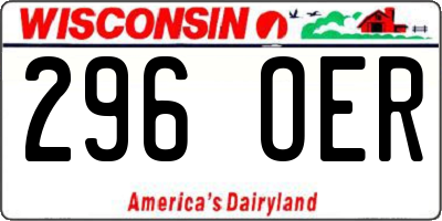 WI license plate 296OER
