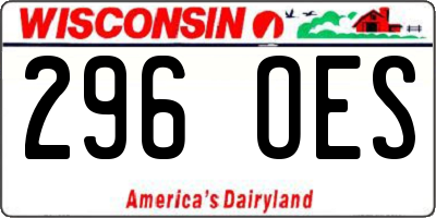 WI license plate 296OES