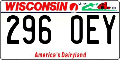 WI license plate 296OEY