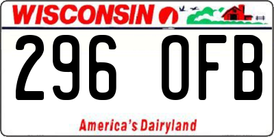 WI license plate 296OFB