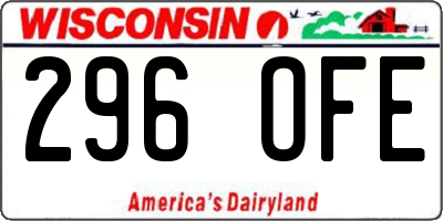 WI license plate 296OFE