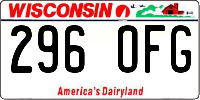 WI license plate 296OFG