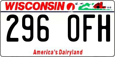 WI license plate 296OFH