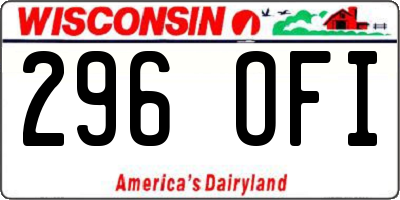 WI license plate 296OFI